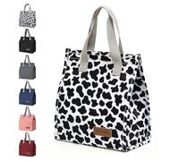 GODWOODS Insulated Lunch Bag for Women Men Large Lunch Box Container Reusable Leakproof Tote for Office, Work, Beach or Travel (CowPrint)