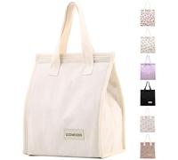 GODWOODS Insulated Lunch Bag for Women Men Large Lunch Box Container Reusable Leakproof Tote for Office, Work, Beach or Travel (A-Corduroy Beige)