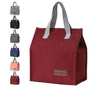 GODWOODS Insulated Lunch Bag for Women Men Large Lunch Box Container Reusable Leakproof Tote for Office, Work, Beach or Travel (Red)