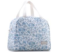 GODWOODS Insulated Lunch Bags for Women, Men - Small Cooler Box Smash Lunch Tote Bag for Work, Picnic, Beach, Camping (Quilting - Blue Flower)