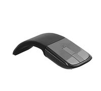 Godyluck 2.4G Wireless USB Arc Mouse with Touch Function Folding Optical Mouse with USB Receiver Bend Mouse for PC Laptop (Black)