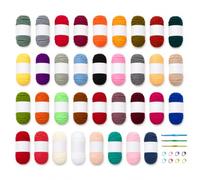 GoDyna 35 Colors Acrylic Mini Skeins Yarn Set, 1200 Yards Soft Rainbow Crochet & Knitting Yarn Pack, 15g Each Mini Spools, Bulk Craft Yarn Starter Kit for Amigurumi, Granny Squares & DIY Crafts