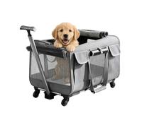 GoDyna Extra Large Portable Pet Trolley Carrier 59×39.2×40.9cm, Detachable Rolling Dog & Cat Travel Bag with Wheels, Foldable Pet Carrier Backpack for Large Cats & Dogs, Airline & Car Travel Approved
