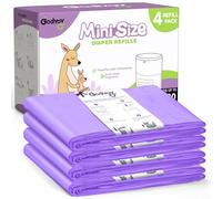 Godyoy Refills Compatible with DEKOR MINI Diaper Pail Refills Bags 4 Pack Extra Thickness Powerful Odor Eliminate Extra 20% Length Holds up to 1380 Lavender Scent Diapers Most Economical Refill System