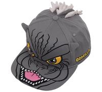 Godzilla 3D Flat Brim Baseball Cap, Adjustable Snapback Hat, Gray