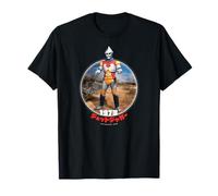Godzilla Adult Unisex Black Short Sleeve Classic Fit Club Collar Cartoon Pattern Imported T-Shirt - S