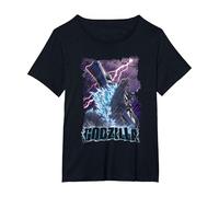Godzilla Attack Ship Storm Purple Lightning T-Shirt, Women's Plus, Black, 2X