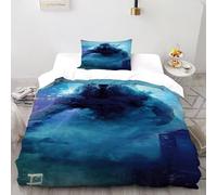 Godzilla City Bedding Set Theme Bedspread Gothic Theme Duvet Cover Set Microfiber Comforter Cover Universal for All Seasons Pillowcase Single(135x200cm)