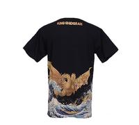 Godzilla King Ghidorah T-Shirt Thirty-six Views of Mt. Fuji Hokusai Black, Black, XL
