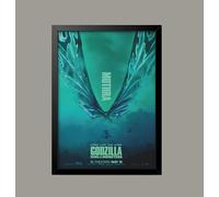 Godzilla King of Monsters Mothra Reproduction Classic Movie Film and Theatre Poster wall art print (A4 Framed - Black Frame)