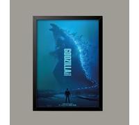 Godzilla King of monsters Reproduction Classic Movie Film and Theatre Poster wall art print (A4 Framed - Black Frame)