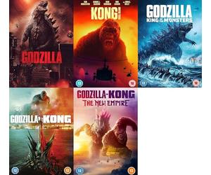Godzilla & Kong 5 Films Collection DVD - Godzilla, Kong - Skull Island, Godzilla - King of The Monsters, Godzilla Vs. Kong, Godzilla Vs Kong - The New Empire DVD
