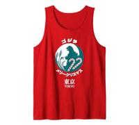 Godzilla Merry Christmas Tokyo Illustration Retro Movie Tank Top