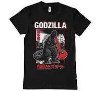 Godzilla Officially Licensed Atomic Breath Mens T-Shirt (Black), X-Large