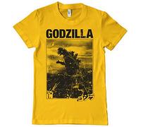 Godzilla Officially Licensed Vintage Mens T-Shirt (Gold), Large