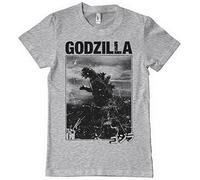 Godzilla Officially Licensed Vintage Mens T-Shirt (Heather Grey), Large