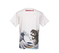 Godzilla T-Shirt Thirty-six Views of Mt. Fuji Hokusai White, White, XL