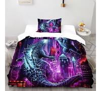 Godzilla V Kong from Cavitycolors Bedding Set 2 Pieces 3D Digital Printing Jungle Animals Duvet Cover Set Chic Breathable Quilt Cover Girl Woman with Pillowcase Single（135x200cm）