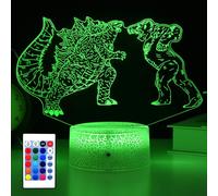 Godzilla vs King Kong Night Light Kidâs Room LED DÃcor Lamp with Remote control/16 Colors as Birthday Gifts or Present for Boys/Girls/Baby
