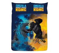 Godzilla Vs Kong Double Duvet Cover - Battle Royale Design - Officially Licensed Reversible Two Sided Design