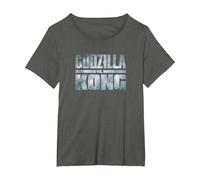 Godzilla vs Kong - Official Metallic Logo T-Shirt, Women's Plus, Asphalt Grey, 1X