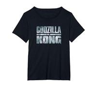 Godzilla vs Kong - Official Metallic Logo T-Shirt, Women's Plus, Black, 3X