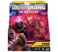 Godzilla x Kong: The New Empire, 3.5-Inch Suko and Titanus Doug Action Figure Toys, Iconic Collectable Movie Characters, Includes Signature Handheld Boulder, Toy Suitable for Ages 4 Years+