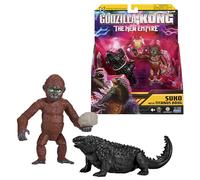 Godzilla x Kong: The New Empire, 3.5-Inch Suko and Titanus Doug Action Figure Toys, Iconic Collectable Movie Characters, Includes Signature Handheld Boulder, Toy Suitable for Ages 4 Years+
