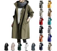 goeamcru Pack a Mac Womens,Womens Waterproof Jackets Lightweight Hooded Rain Coat Women Cold Weather Long Sleeve Windbreaker Climbing Outdoor Hooded Ladies Winter Trench Coat Camouflage