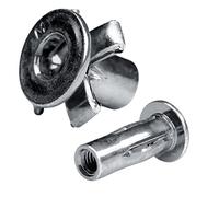 GOEBEL® - 250 x Split Blind Rivet Nuts M 8 - Steel [ AISI 1008 ] Galvanized (Ø x L) 12,6 mm x 29,6 mm - Dome Head - Shaft end Open Split Rivet Nuts - Split Nuts - Split Blind Nuts
