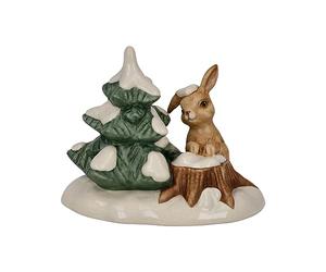 Goebel 66-704-26-1 Christmas Figurine Winter Forest Drolling Bunny Made of Porcelain Height 6.5 cm