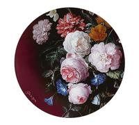 Goebel Artis Orbis Wall Clock Flowers in Vase - Porcelain Clock by Jan Davidsz De Heem, Large Design Wall Clock 41 cm, Artistic Living Room Decor