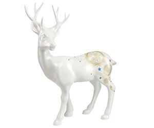 Goebel Christmas Mandala Deer with Real Gold Decoration, Standing, Made Porcelain, Length 21.5 cm x Height 27 cm, 37-005-05-1