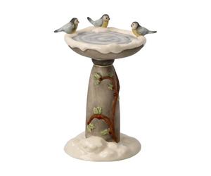Goebel Figurine Winter Bird Bath - Winter Forest Christmas