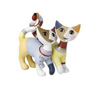 Goebel Luca e Sofia 31-400-66-1 Cat Pair by Rosina Wachtmeister Bisque Porcelain Yellow Light Blue