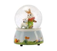 Goebel Rabbit with Lamb Musical Easter Water Globe Gift Boxed
