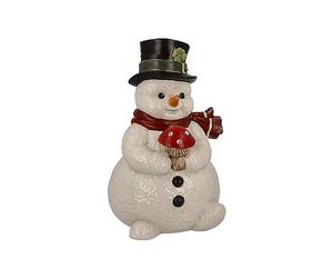 Goebel Snowman figurine small lucky messenger made of stoneware with crystals, 66-704-14-1, luminous