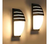 Goeco 2 Pack Outdoor LED Wall Light, 12W, IP65 Waterproof Wall Lamp, 3000K in Black Goeco Black