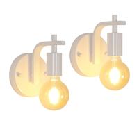 Goeco 2 Pieces Vintage Indoor Wall Lamps, Metal Wall Lamps, E27 Wall Light in White Goeco White