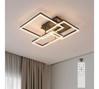 Goeco 48W Modern Square LED Ceiling Light, Dimmable Flush Mount w/ Remote in Black Goeco Black