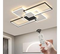 Goeco 80W Large Modern LED Ceiling Light, Dimmable Flush Mount w/ Remote in Black Goeco Black