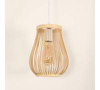Goeco Bamboo Weaving Pendant Light, for Living Room, Bar Counter, Cafe, E27 in Natural Goeco Natural