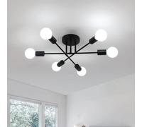 Goeco Ceiling Light Black, Industrial Vintage Ceiling Light, 180° Adjustable in Black Goeco Black
