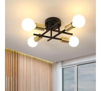 Goeco Ceiling Light, E27 Black Gold Ceiling Light, Industrial Ceiling Lights