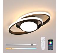 Goeco Ceiling Light LED Dimmable, Black, Round, 39W Modern LED Ceiling Light in Black Goeco Black