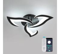 Goeco Ceiling Light LED Dimmable, Flowers Ceiling Lamp Bedroom, 35W, Blcak in Black Goeco Black