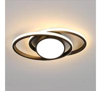 Goeco Ceiling Light LED Round, 39W, 3000K, Black, Modern Design, for Bedroom in Black Goeco Black