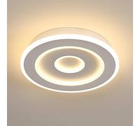 Goeco Ceiling Light LED White, 28W, Modern Round, 3000K, for Hallway Bedroom in White Goeco White