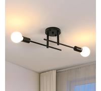 Goeco Ceiling Light Vintag, E27, Modern Chandelier for Living Room Bedroom in True Black Goeco True Black