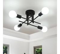 Goeco Ceiling Light Vintage, 4 Bulbs Sputnik Chandelier, for Bedroom Balcony in Black Goeco Black